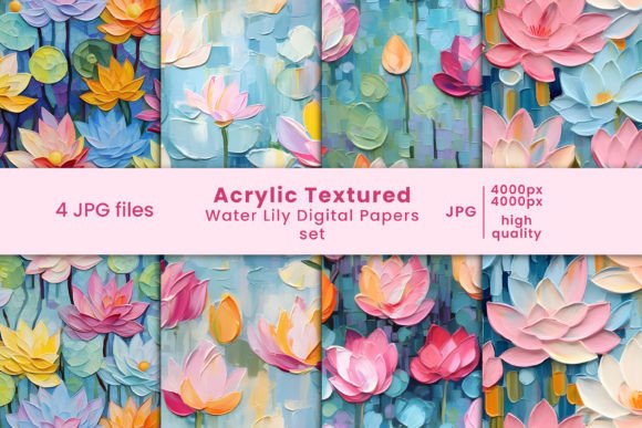 Acrylic Textured Water Lily Patterns: Elevate Your Digital Projects