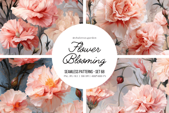 Carnation Flowers Blooming 3D Patterns