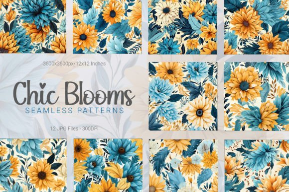 Chic Blooms Floral Seamless Patterns: A Springtime Essential for Creative Projects