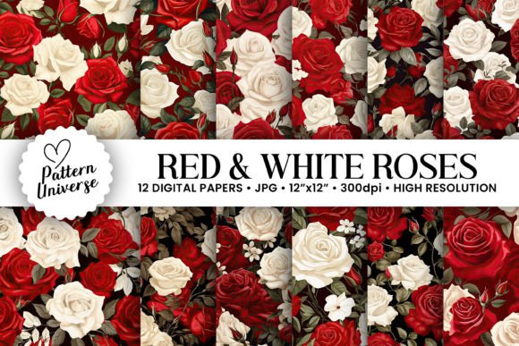 Classic Red White Roses Patterns
