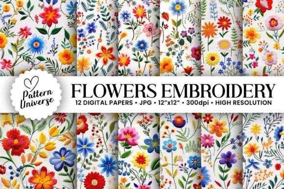 Colorful Flowers Embroidery Patterns: A Versatile Resource for Creative Projects