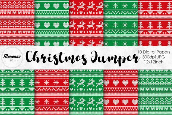 Cozy Holiday Creations with Christmas Jumper Patterns Digital Papers