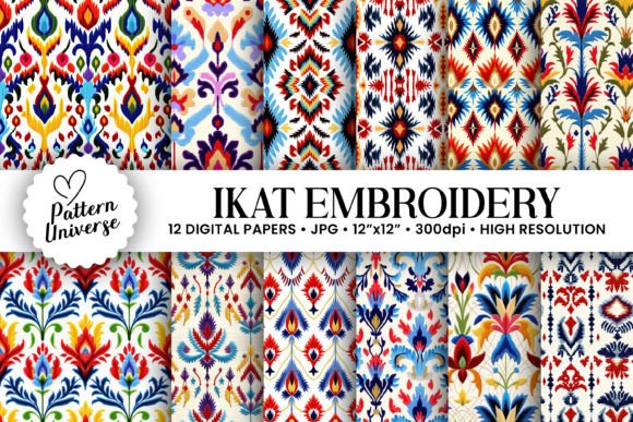 Discover the Beauty of Ikat Embroidery Floral Seamless Patterns