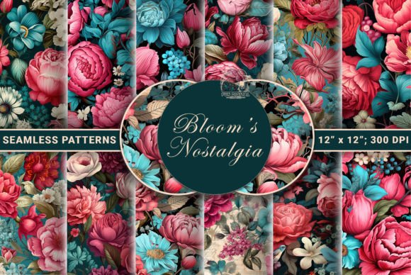 Dive into the Elegance of Eras Gone By with Retro Blooms Seamless Floral Patterns