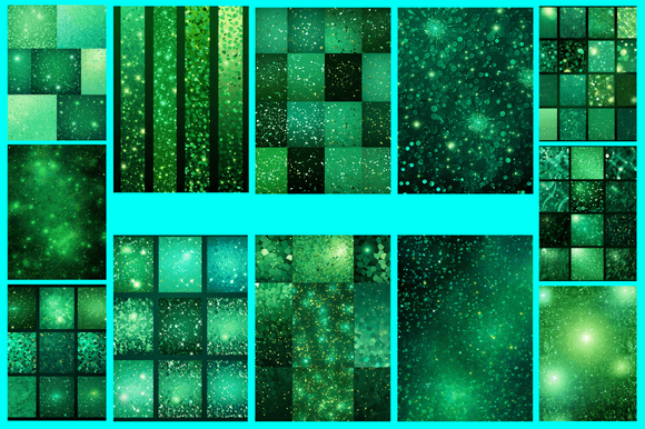 Green Glitter Patterns: A Creative Resource for Every Project