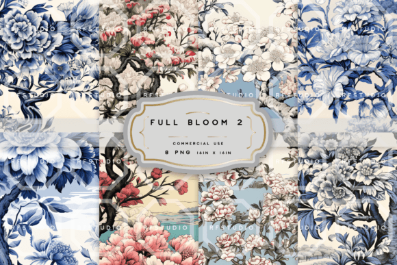 Introducing Full Bloom Toile De Jouy Patterns Pack 2: A Versatile Design Collection for Creative Projects