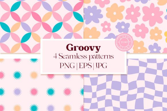 Lilac Patterns Groovy Digital Papers: A Creative Asset for Modern Designers