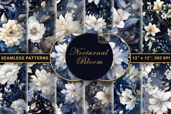 Nocturnal Bloom Seamless Patterns
