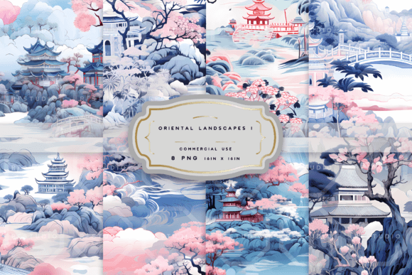 Oriented Landscapes Seamless Patterns