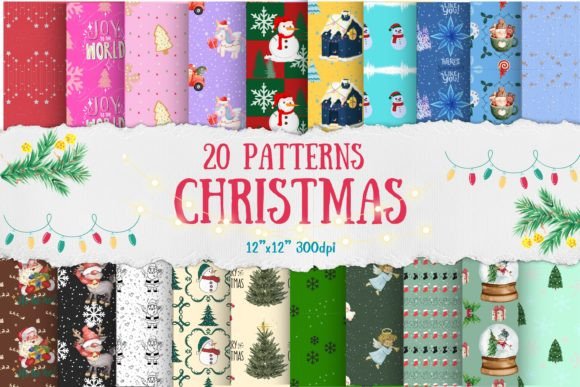 Papers Patterns Clip Art Christmas Digit