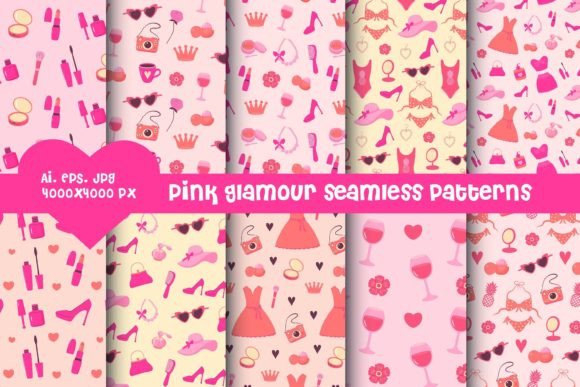 Pink Glamour Seamless Patterns: A Versatile Tool for Modern Creators