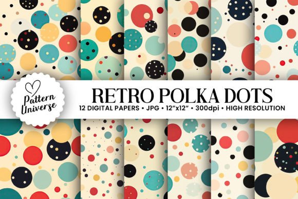 Retro Polka Dots Seamless Patterns