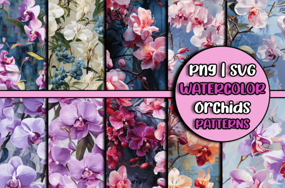 Watercolor Flowers Patterns Orchids: A Versatile Design for Creative Expression