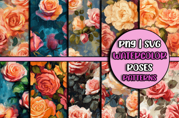 Watercolor Flowers Patterns Roses