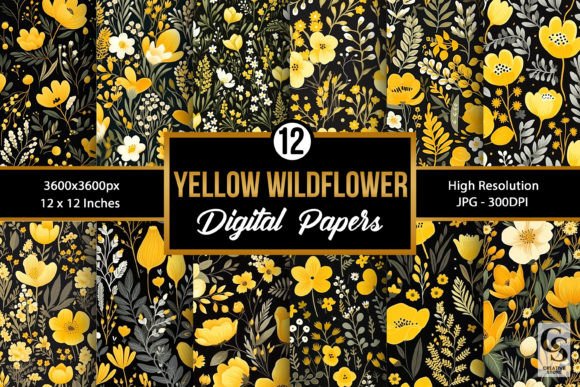 Yellow Wildflowers Seamless Patterns: A Creative Resource for Designers and Crafters